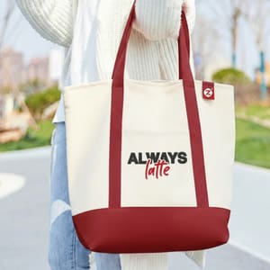 Totebag vișiniu — Always Latte